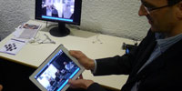 Peter Brightwell with a tablet production tool
